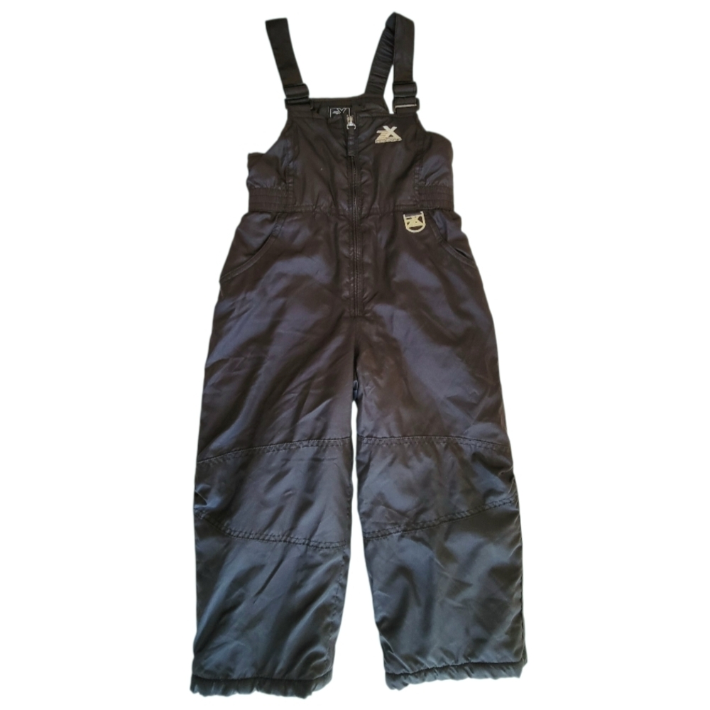 ZeroXPosur Black Snow Bib Pants Adjustable Strap Front Zip Kid's Size 4